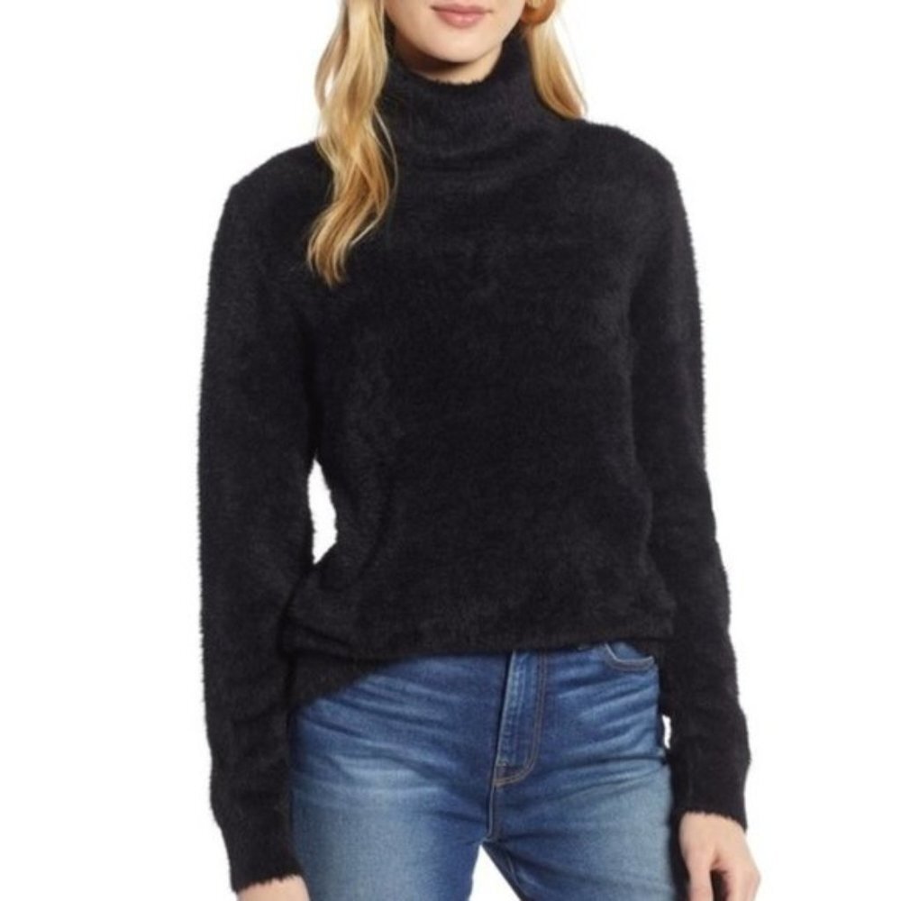 Halogen Fuzzy Turtleneck Pullover